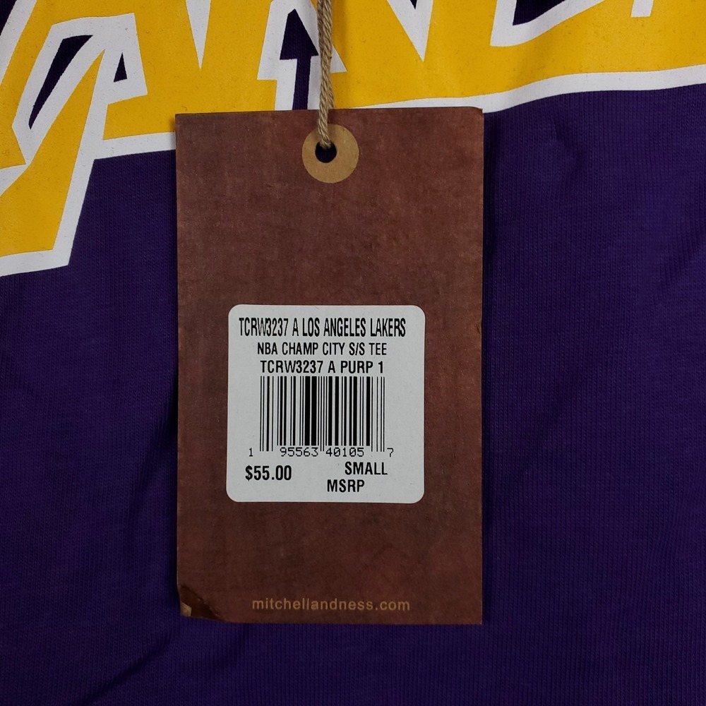 LA Lakers Mitchell & Ness NBA Small Shirt Embroidery Patch on Sleeve Purple NWT - Picture 8 of 10